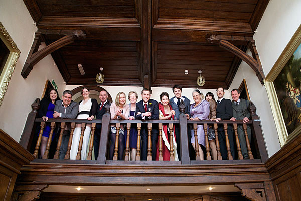 Wedding party on balcony