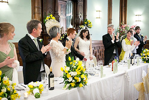 Bride and groom at reception