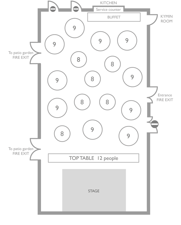 Room layout - 150 guests