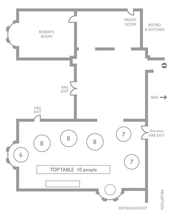 Room layout 66 guests